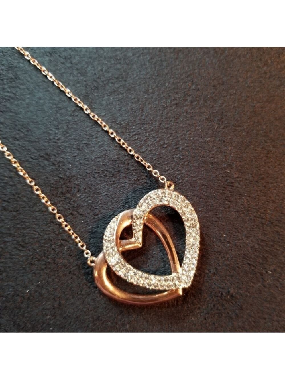 DIAMONDS DOUBLE HEARTS NECKLACE 0.25 TCW 18 INCH